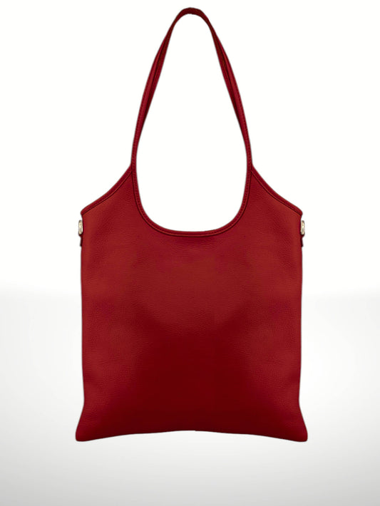 Daniela Cowhide Bag in Cherry Red