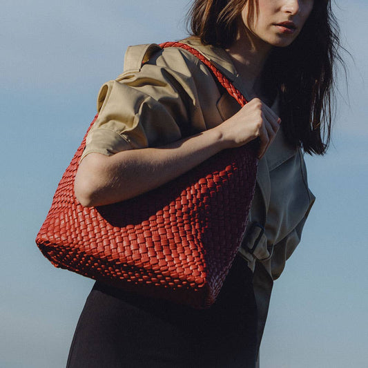 The Johanna Vegan Leather Shoulder Bag in Brick