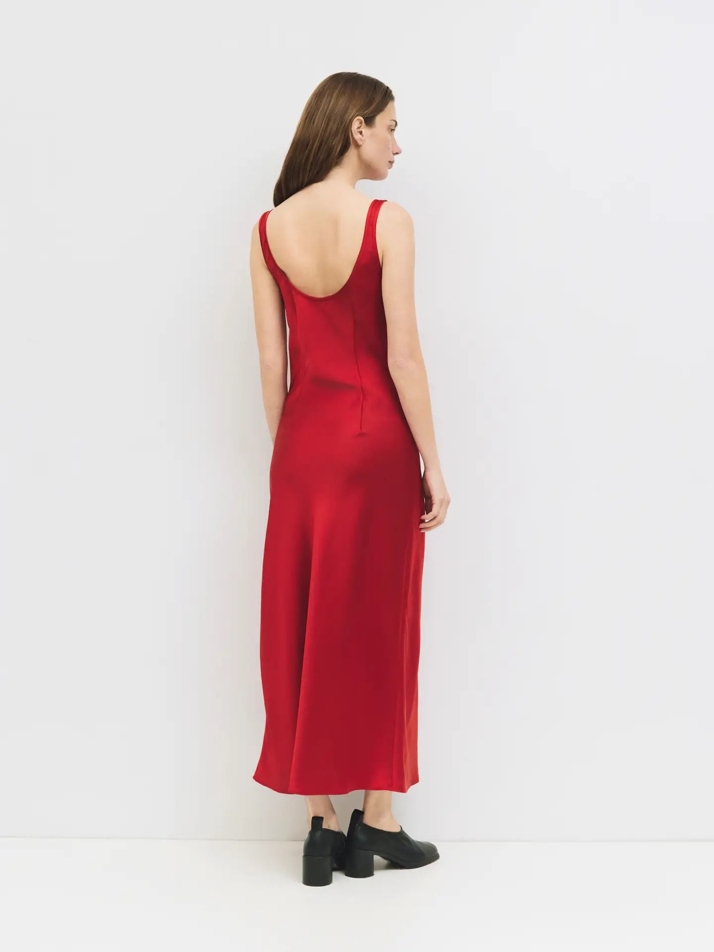 The Saylor Dress Midi Satin Slip Dress