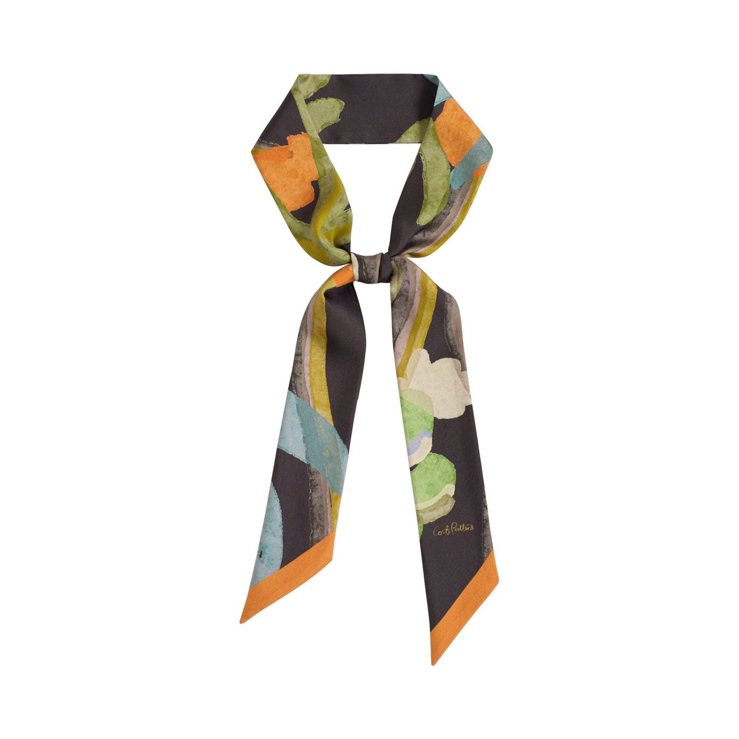 Ethereal Mirage Silk Twill Skinny Scarf
