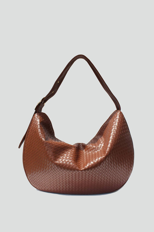 The Naomi Woven Tote in Brown