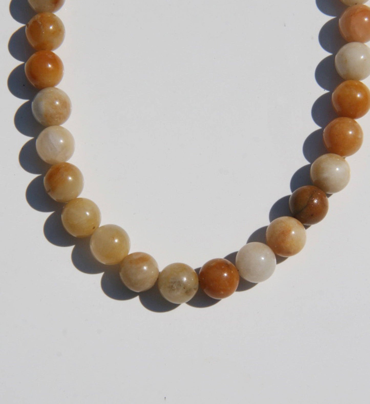Caramel Yellow Topaz Beaded Necklace 16"