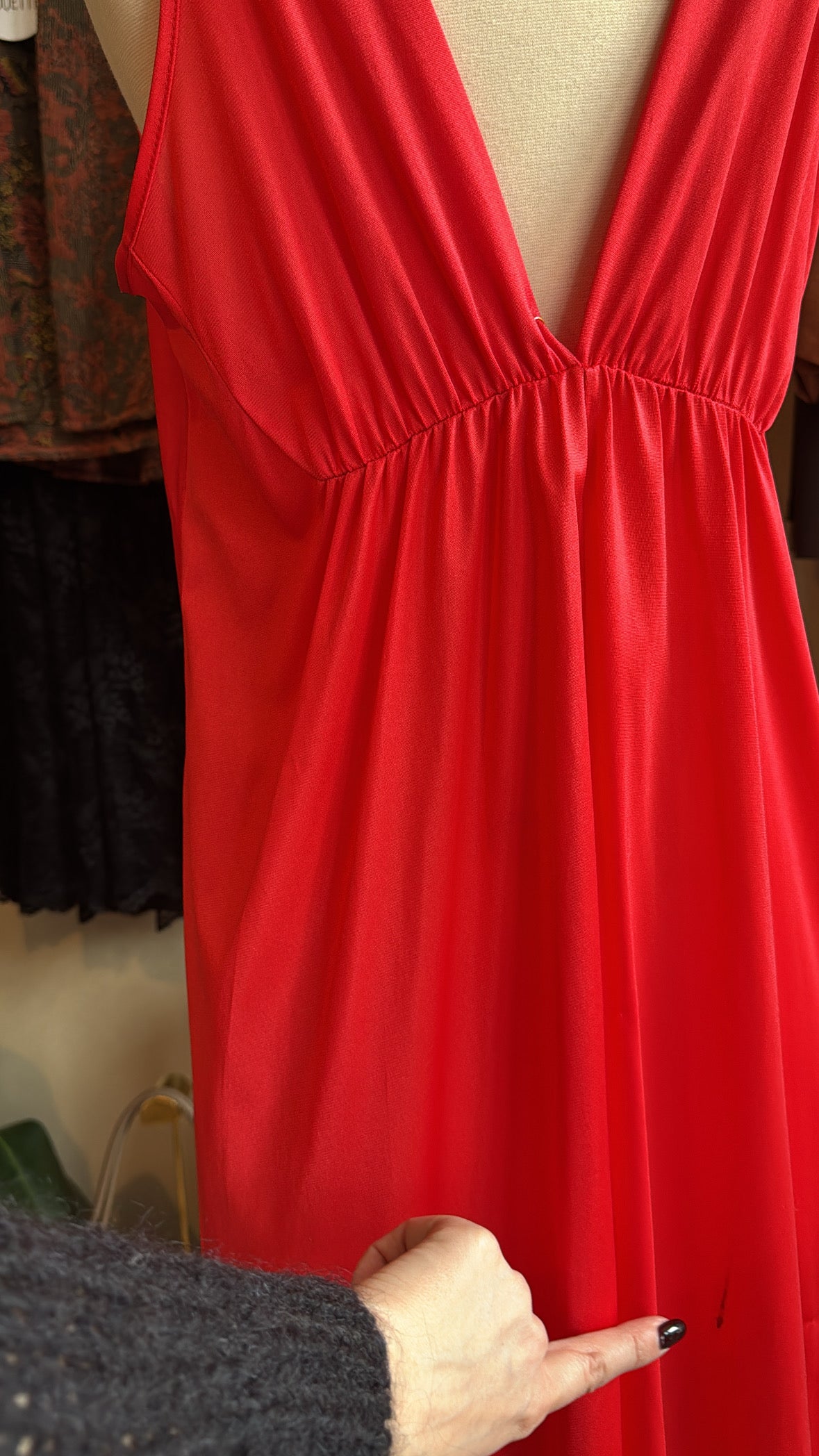 Vintage Cherry Red Nightgown