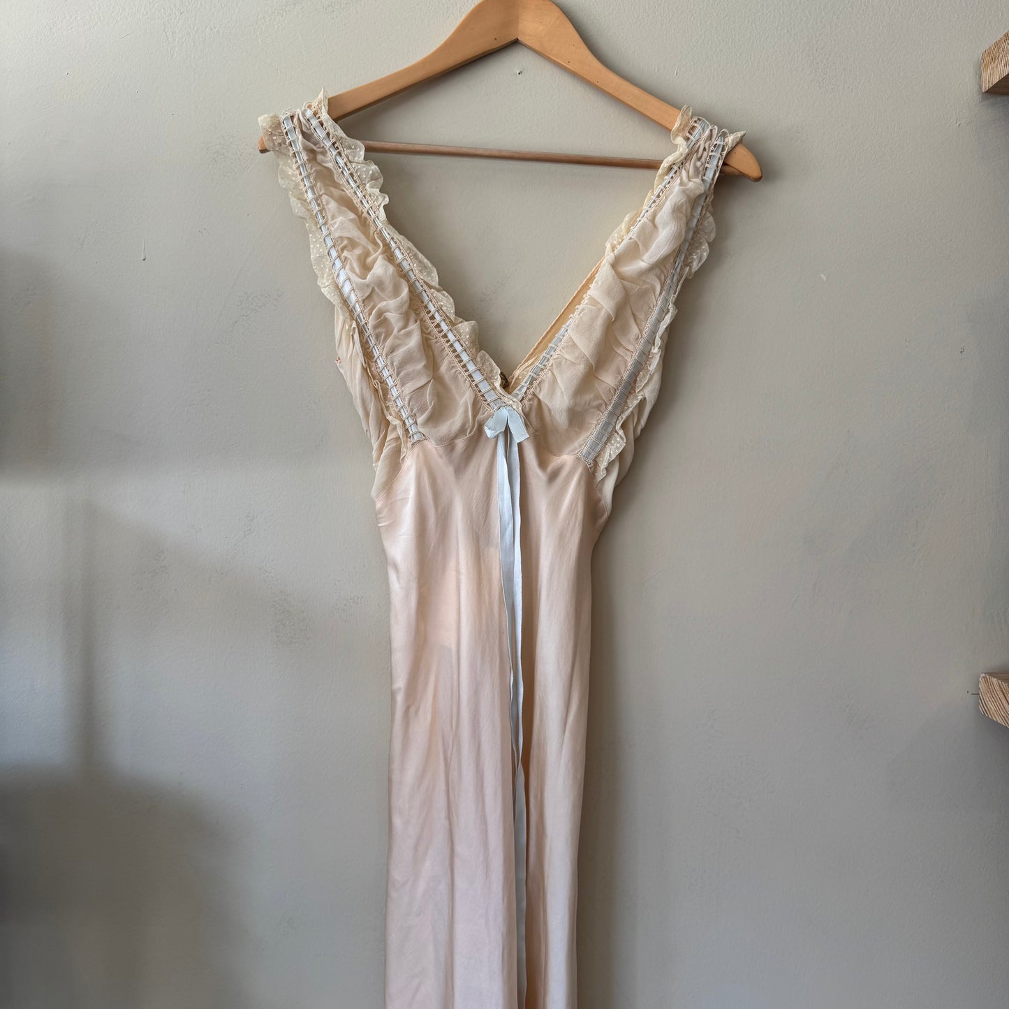1930s Silk Cream Slip Dress