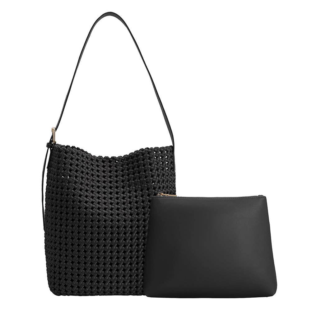 The Celine Hand-Woven Tote in Black