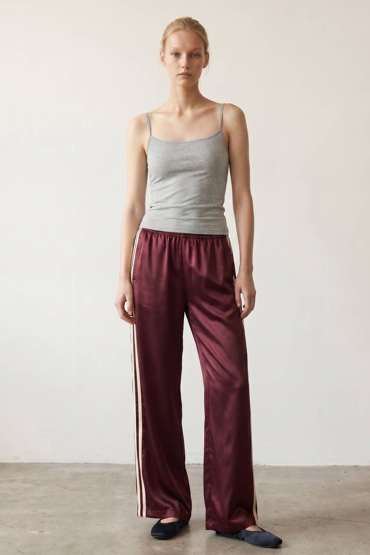 Side Stripe Satin Pants