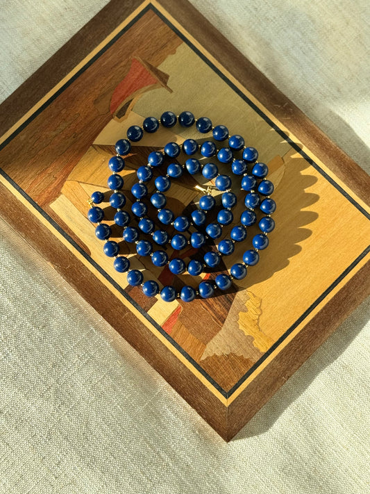 Vintage Trifari blue beaded necklace