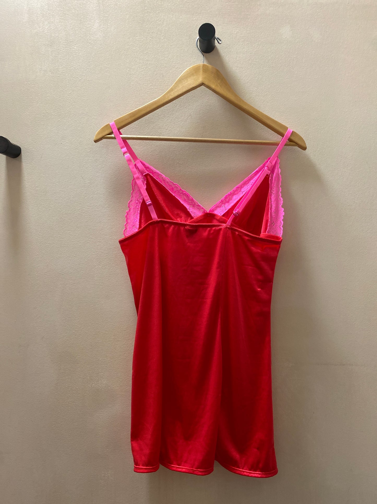 Vintage Red & Pink Slip Dress