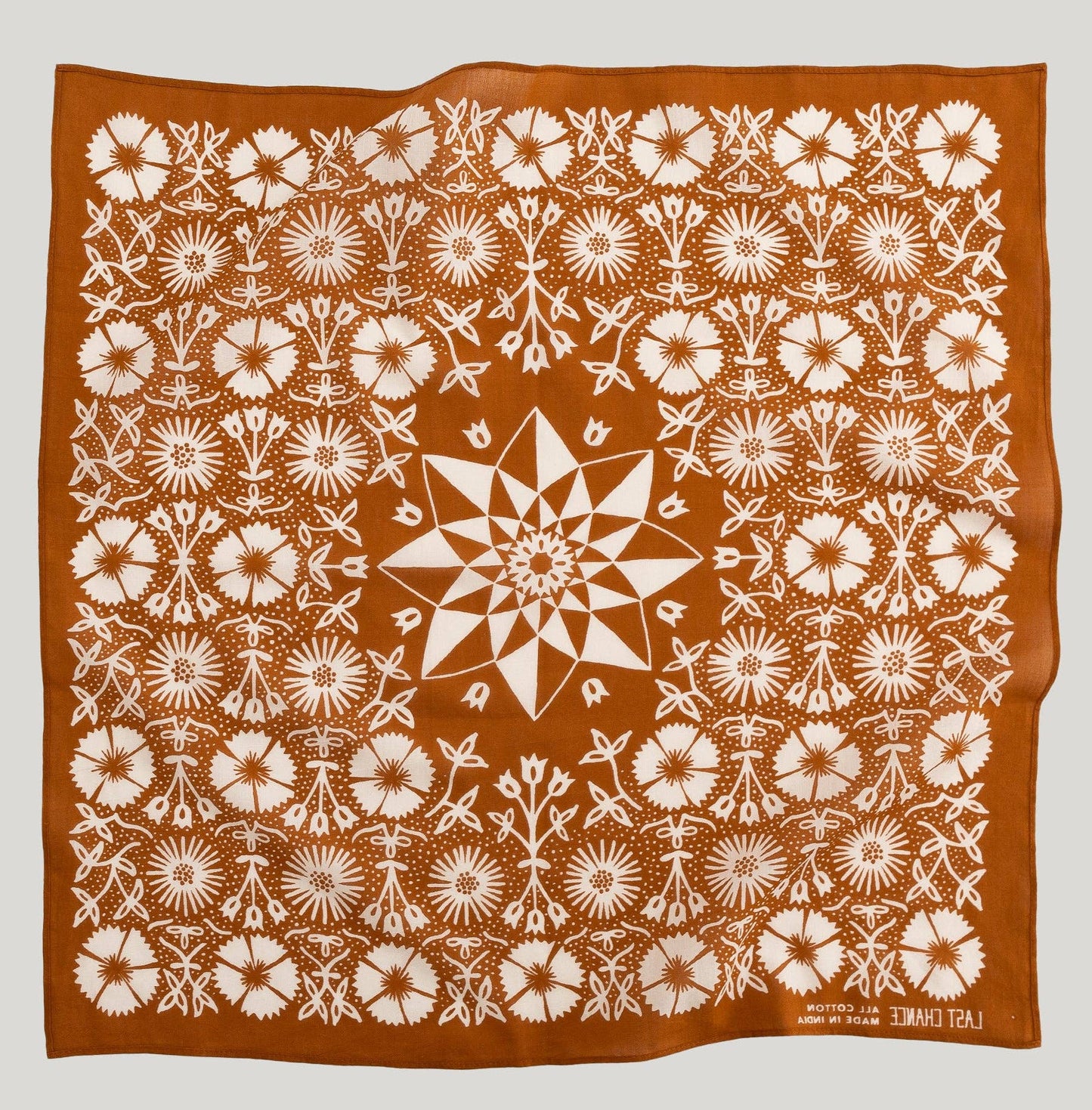 Cotton Aster Scarf Bandana in Tobacco