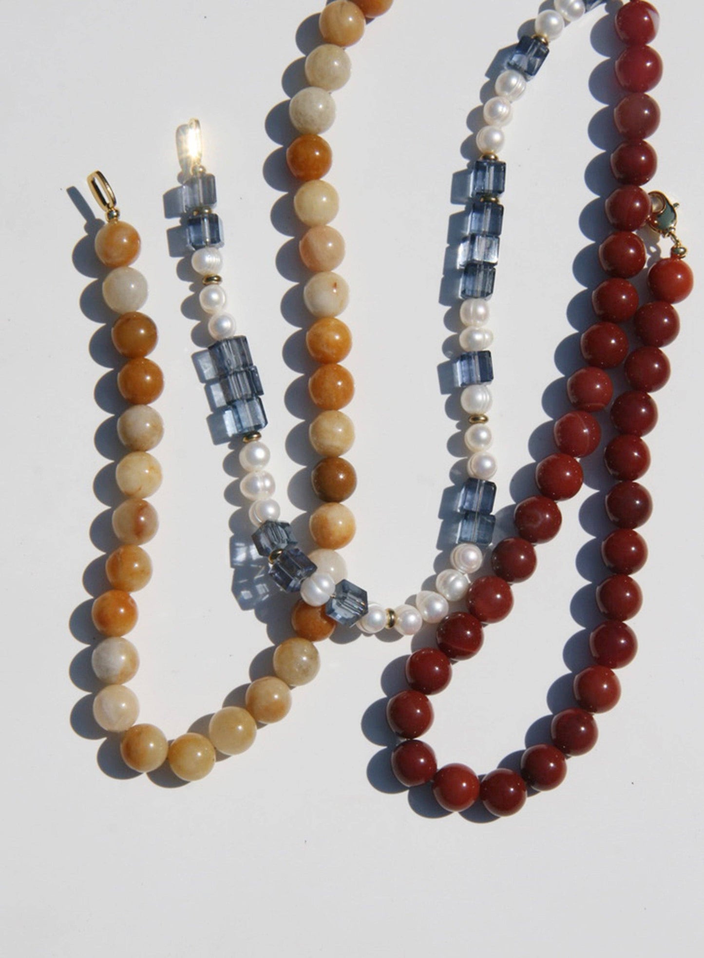 Caramel Yellow Topaz Beaded Necklace 16"