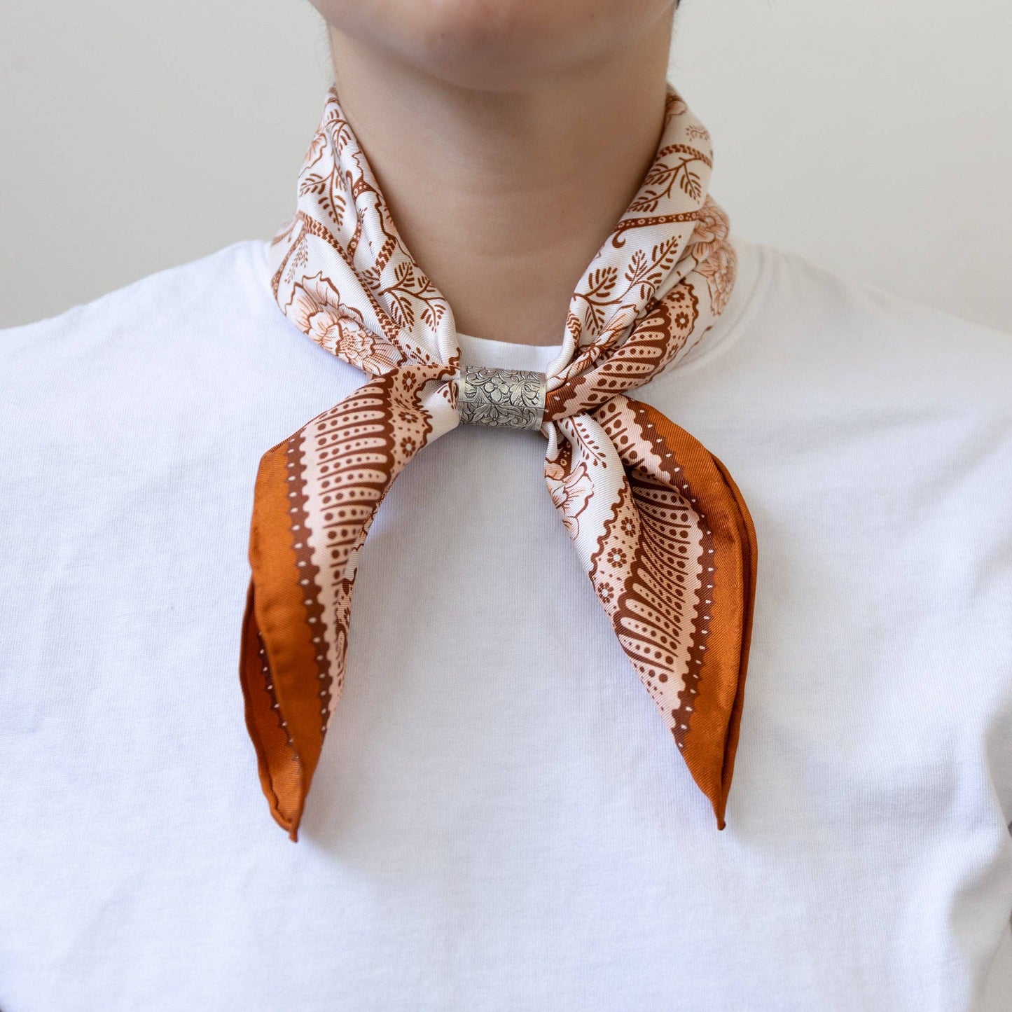 Silk Twill Scarf Ramble in Sandstone