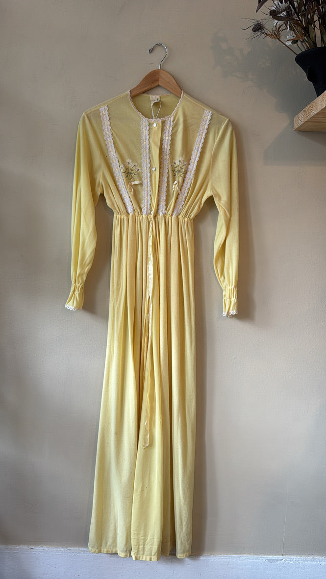 1970s Mia Yellow House Robe / Duster
