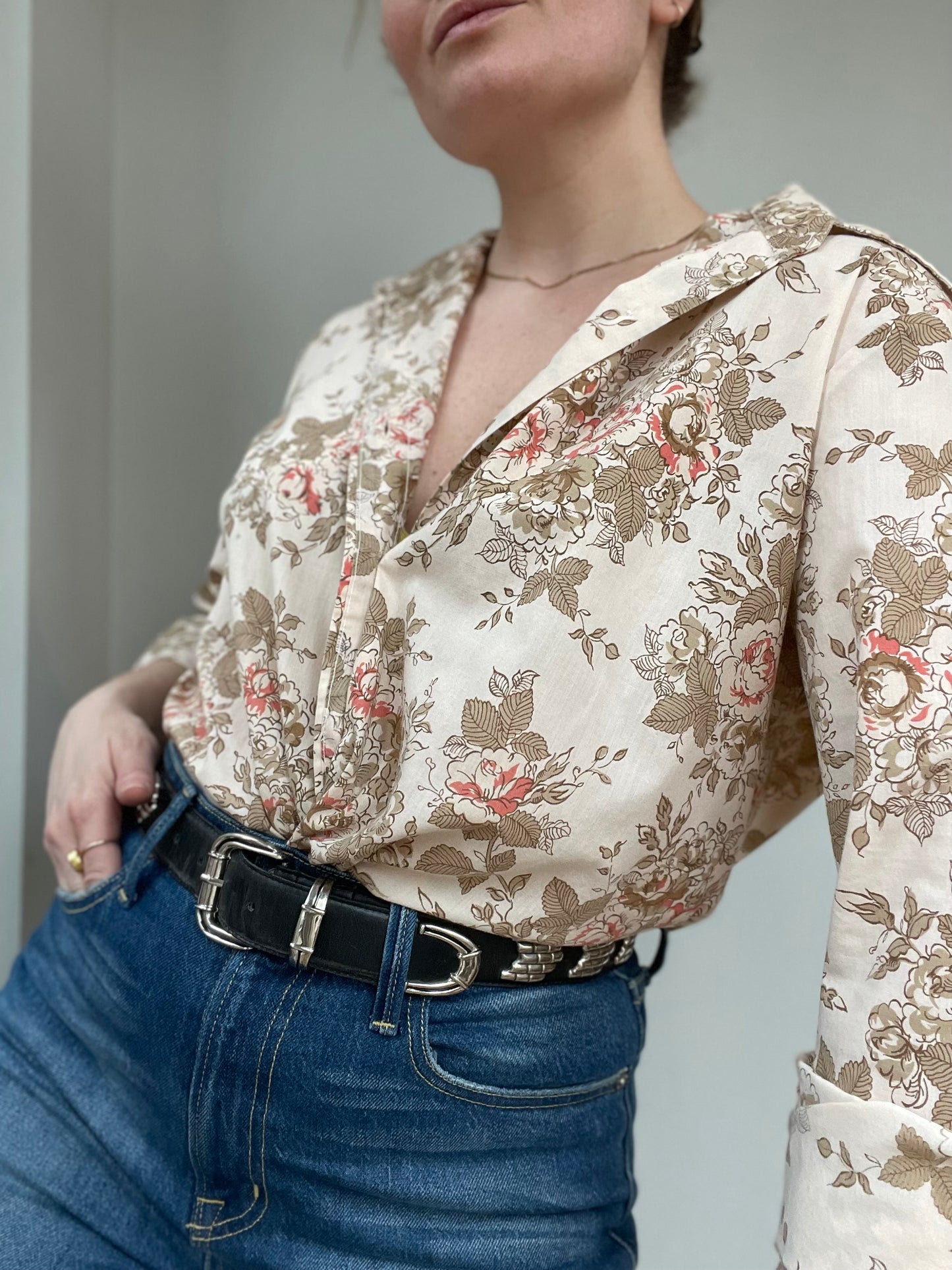 Vintage 1970s Floral Blouse