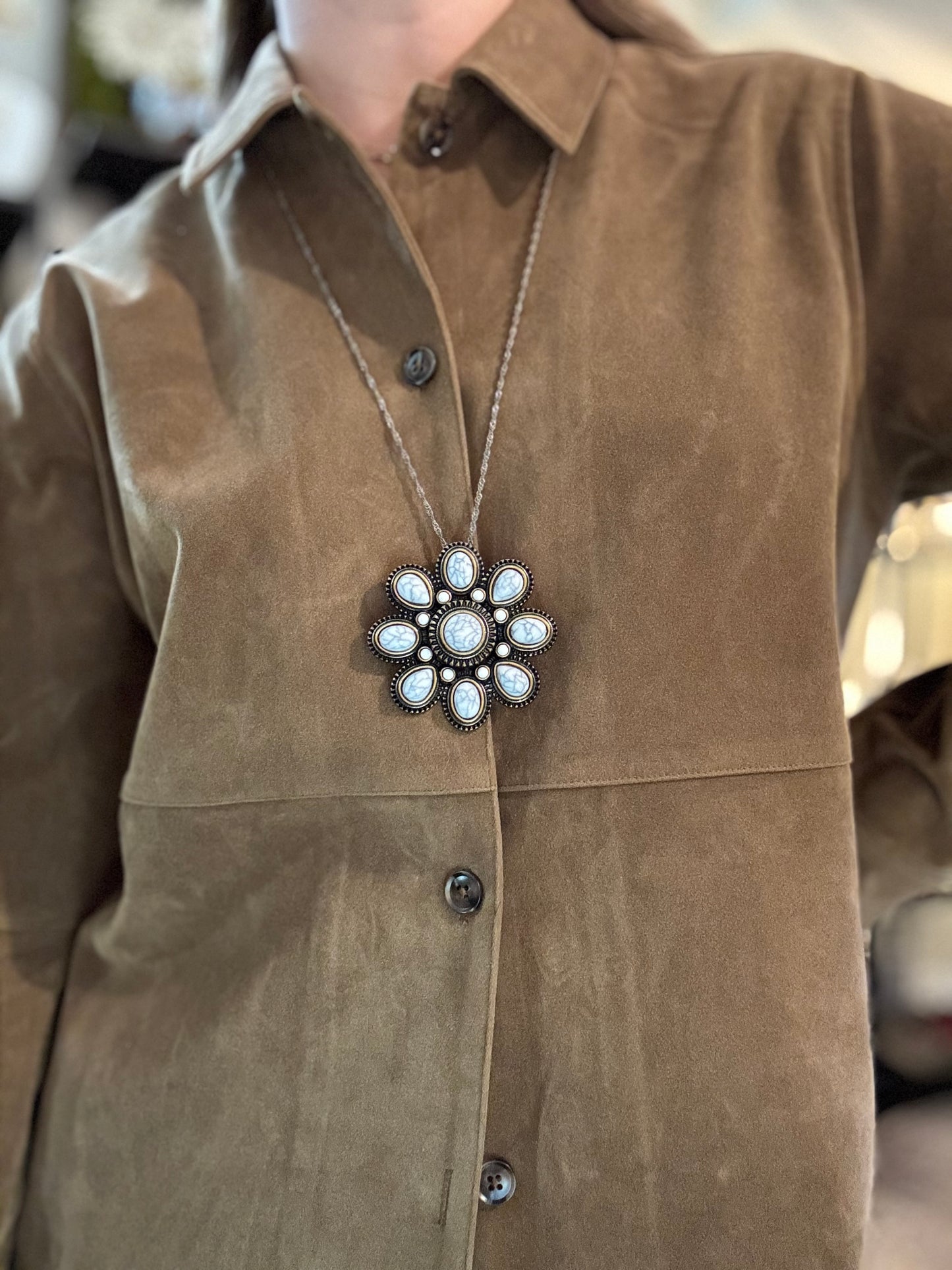 Vintage Premier Designs Marbled Cabochon Brooch & Necklace Pendant