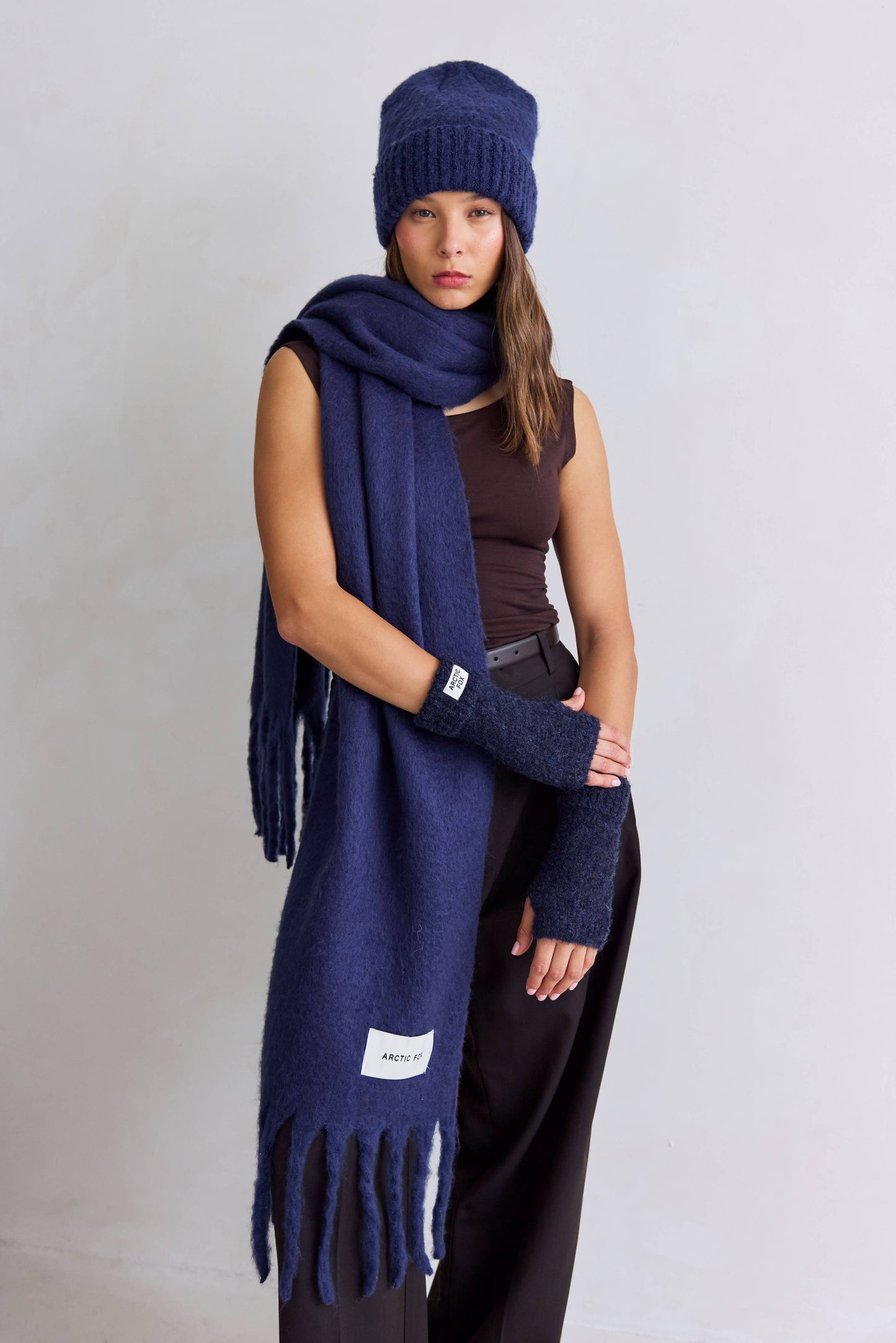 The Reykjavik Beanie Hat in Midnight Blue