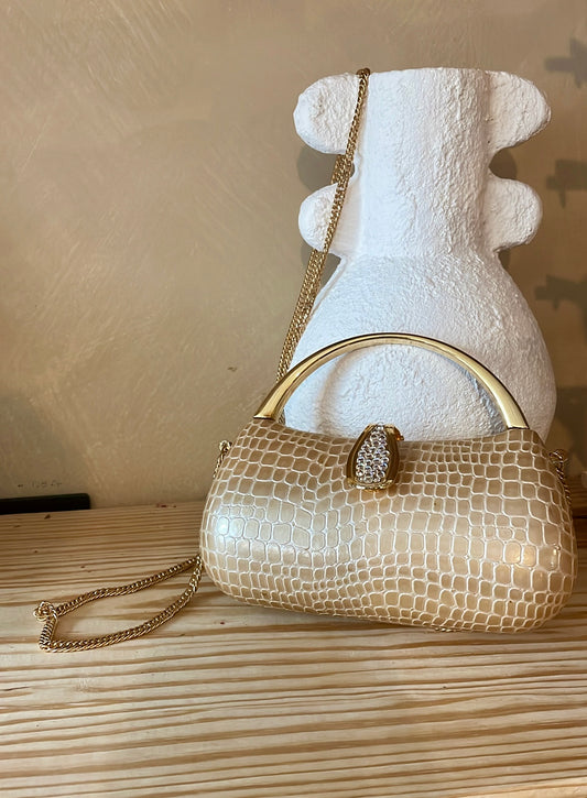 1960s hard shell snakeskin purse