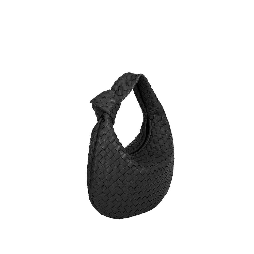 The Drew Black Vegan Leather Bag in Black