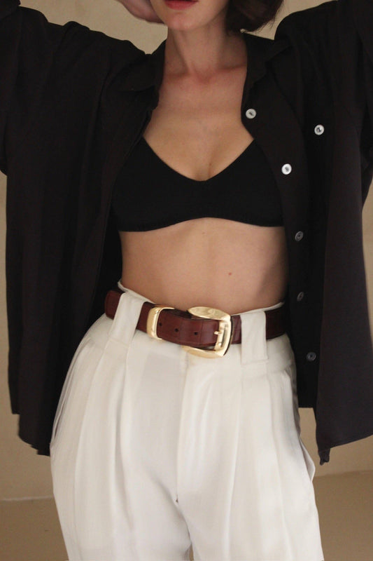 Delaney Belt by NA NIN in Brown