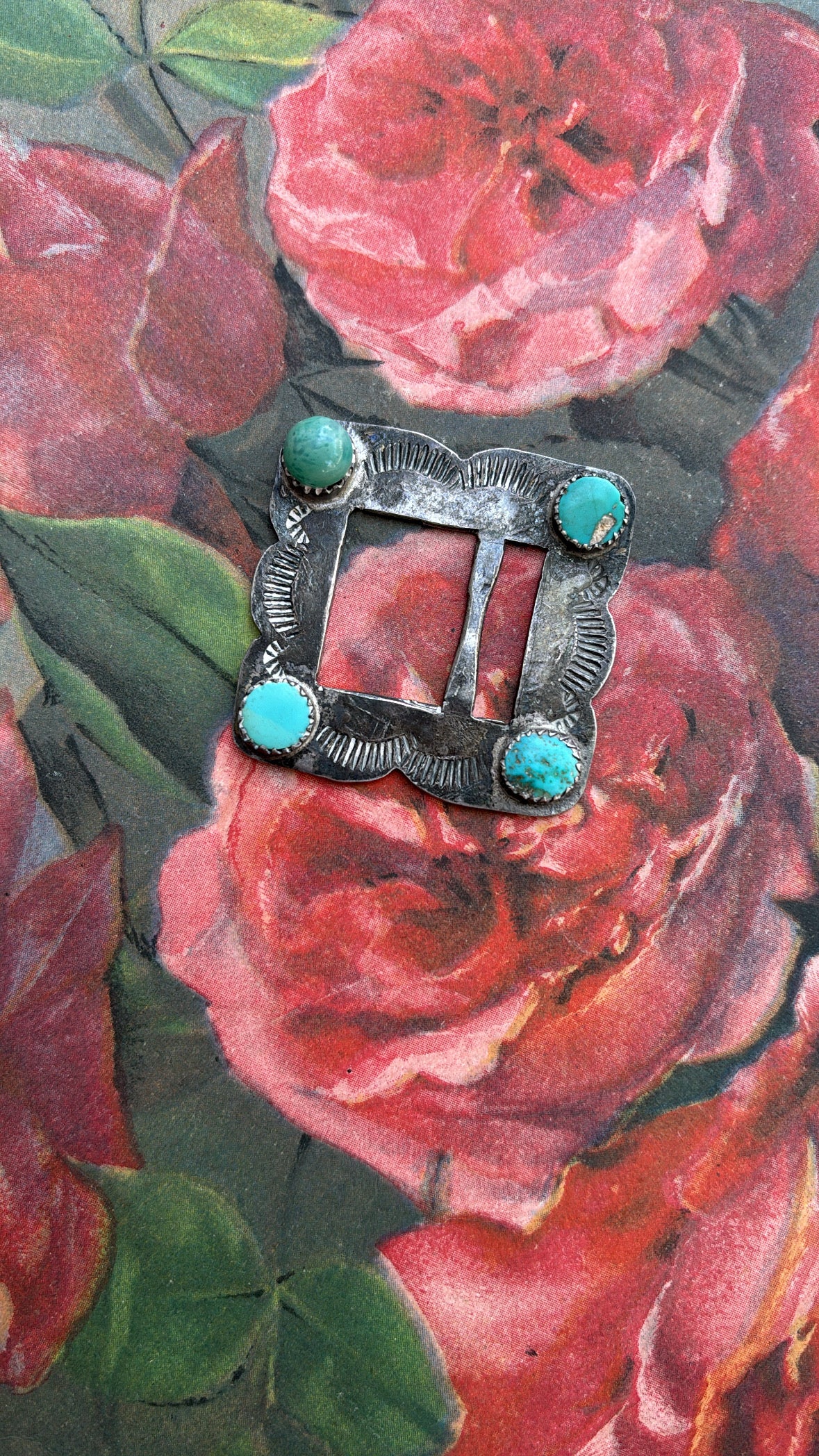 Jill Turquoise Belt Buckle Western Mexican Sterling