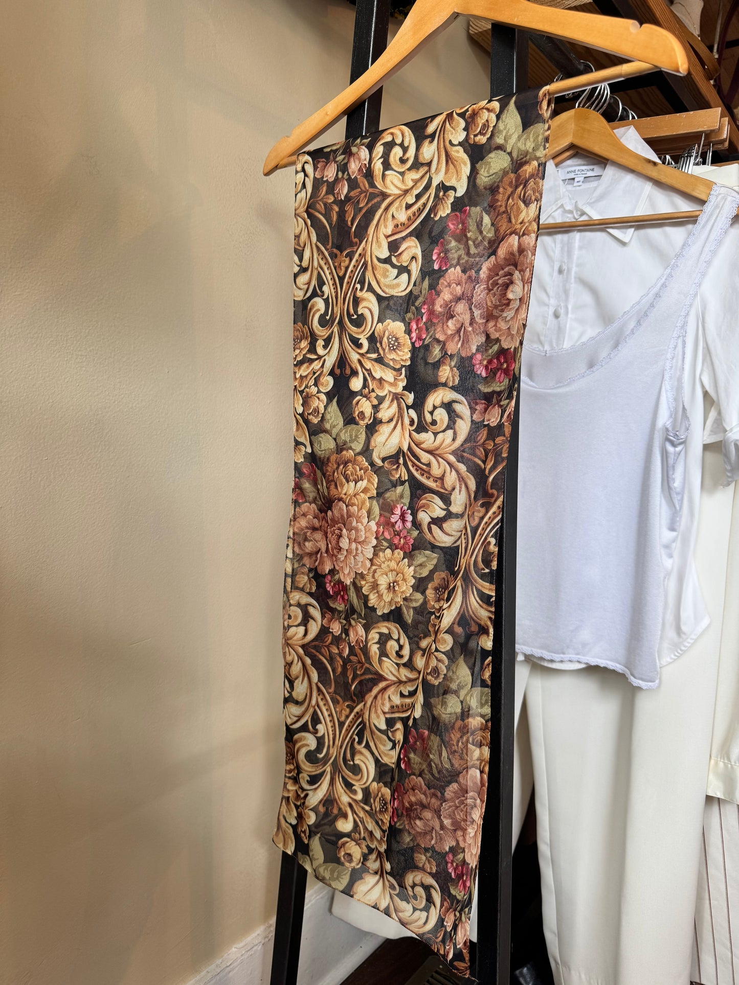 Vintage Floral Rectangular Scarf