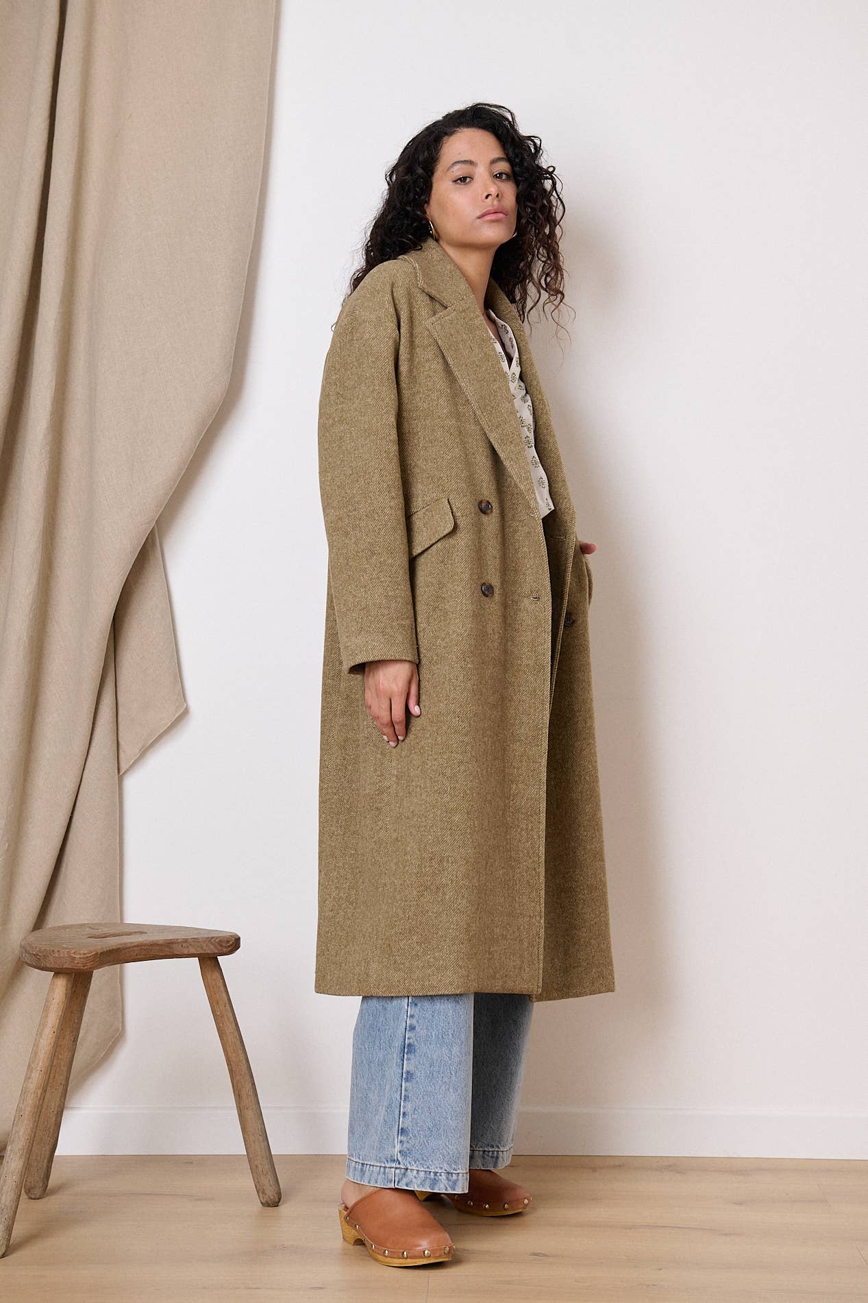 The Cleo Wool Coat in Camel