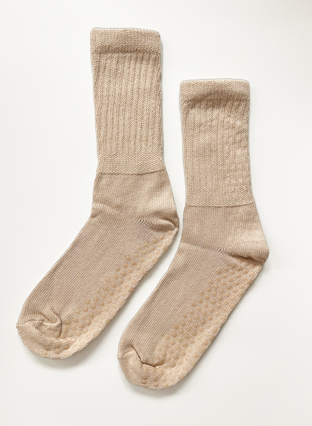 Slouchy grip socks - Cream: 5 - 7.5