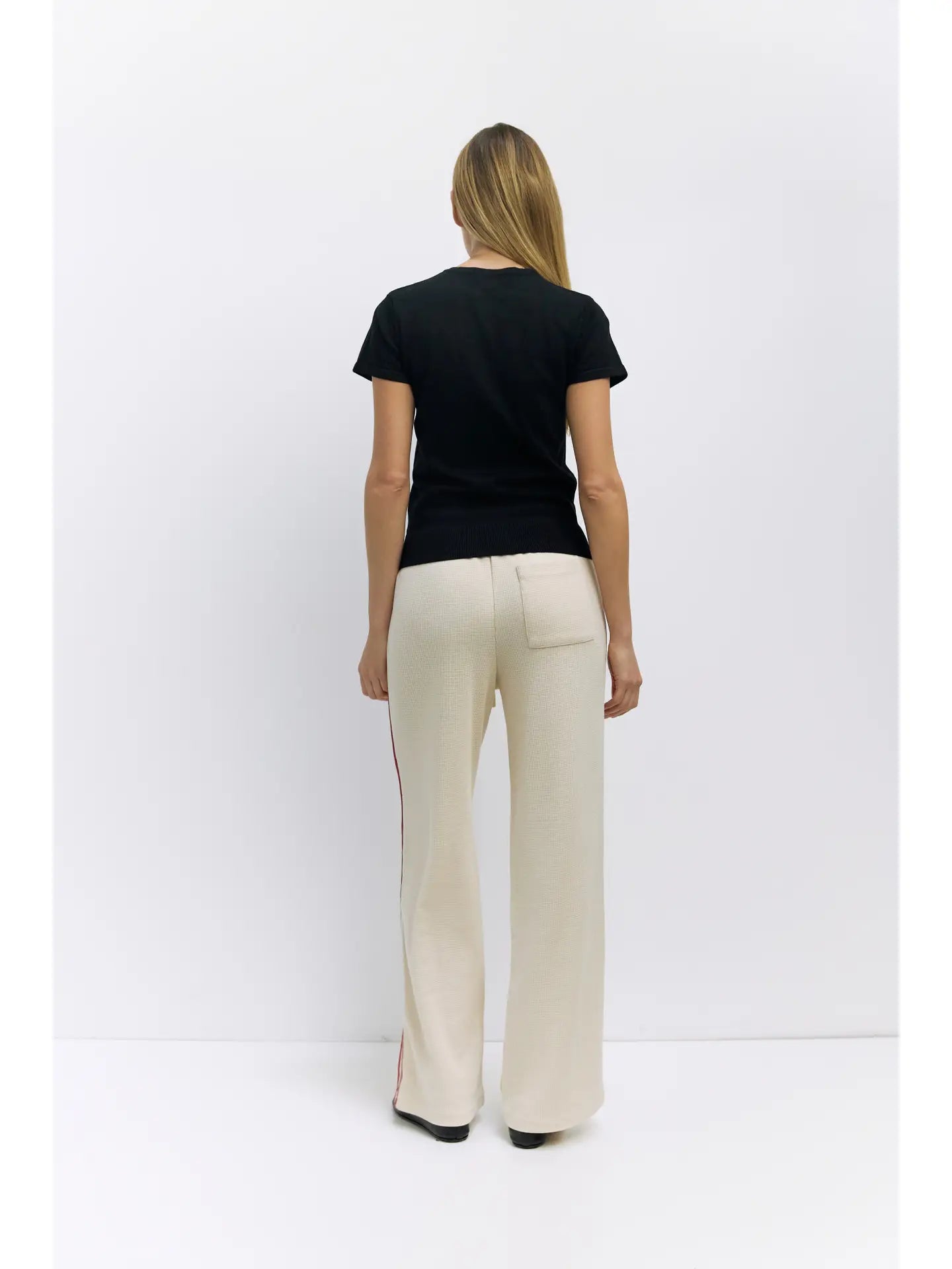 The Enzo Pants in Cream & Red