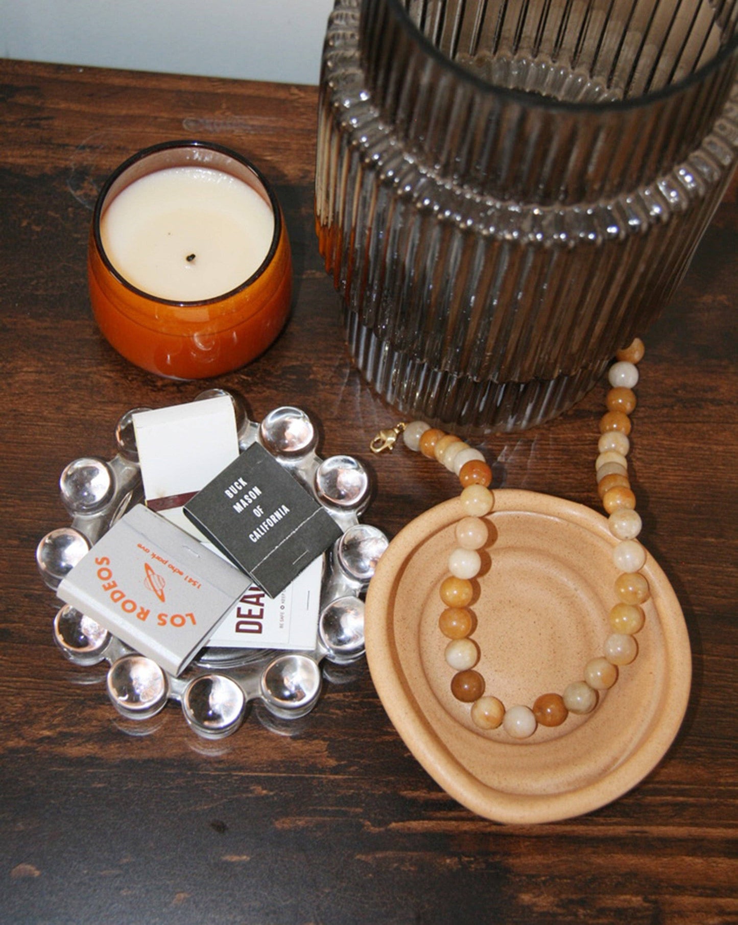 Caramel Yellow Topaz Beaded Necklace 16"