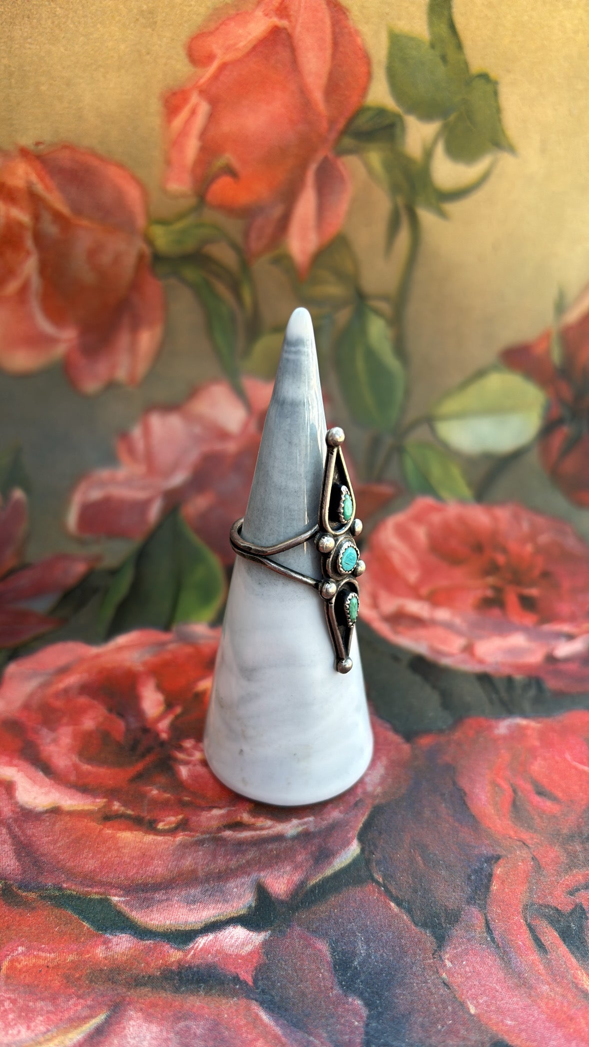 Jill Torquoise Teardrop Western Mexican Sterling Ring