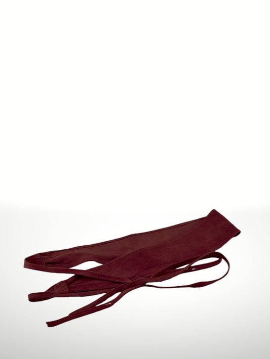 The Judith Suede Sash Belt in Wine Red