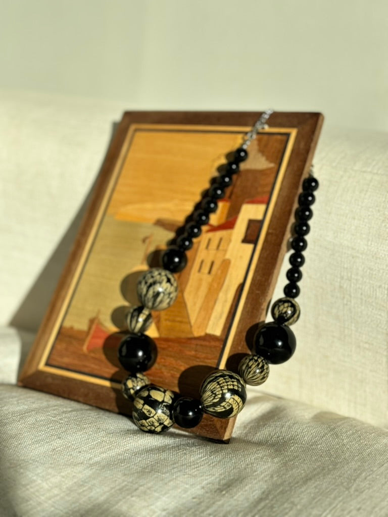 Vintage Multi-Brown Beaded Necklace