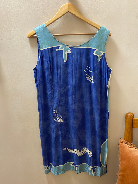 Vintage Ocean Blue Bali Dress