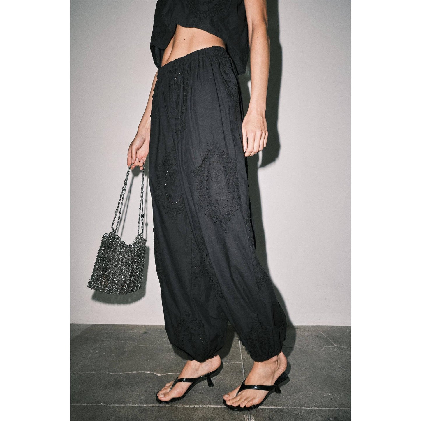 The Owen Cotton Eyelet Embroidered Balloon Joggers