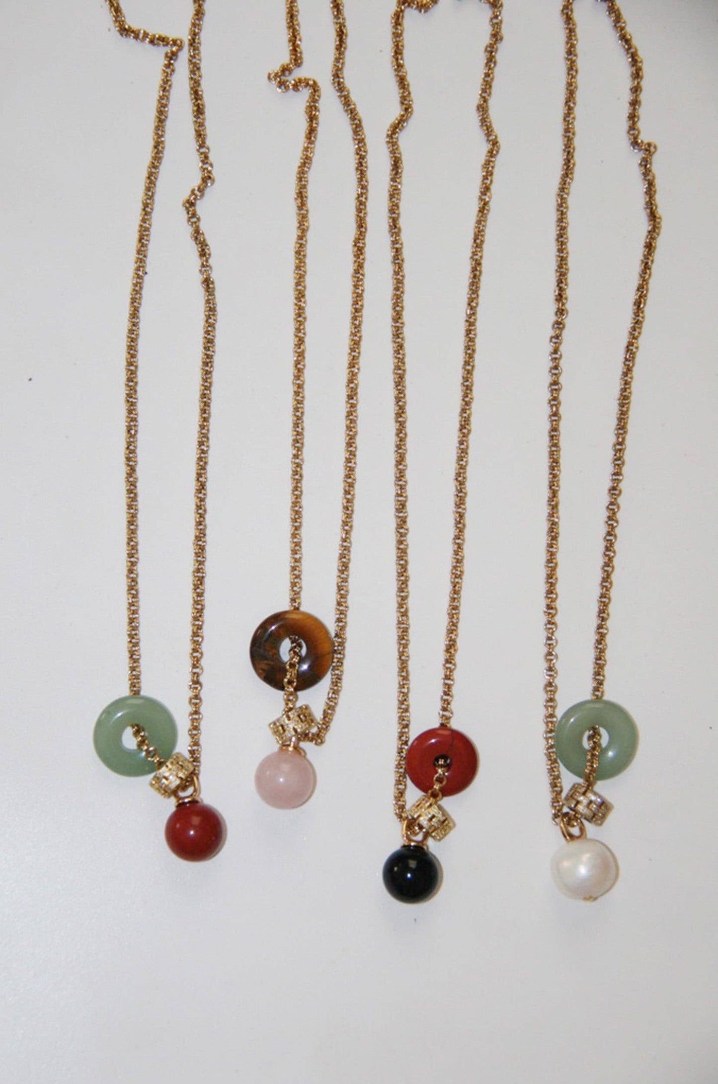 The Sai Necklace in Red Jasper / Black Onyx by Orly 22"