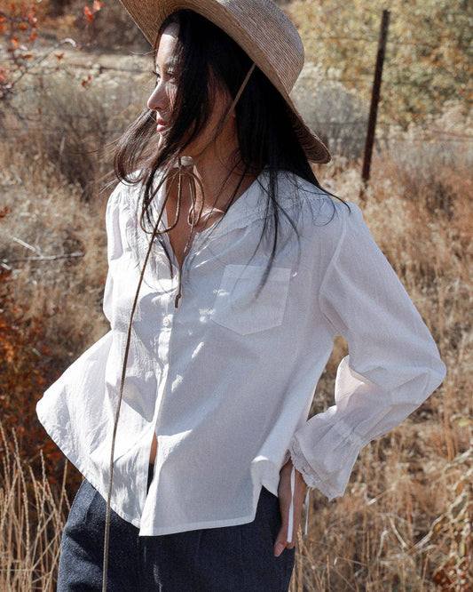 Toussaint Romantic White Cotton Top