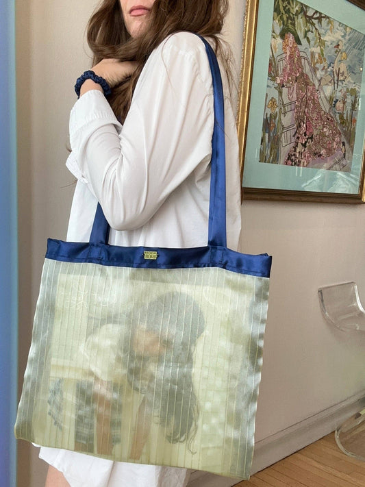 The Mika Pleated Tote Bag in Celery