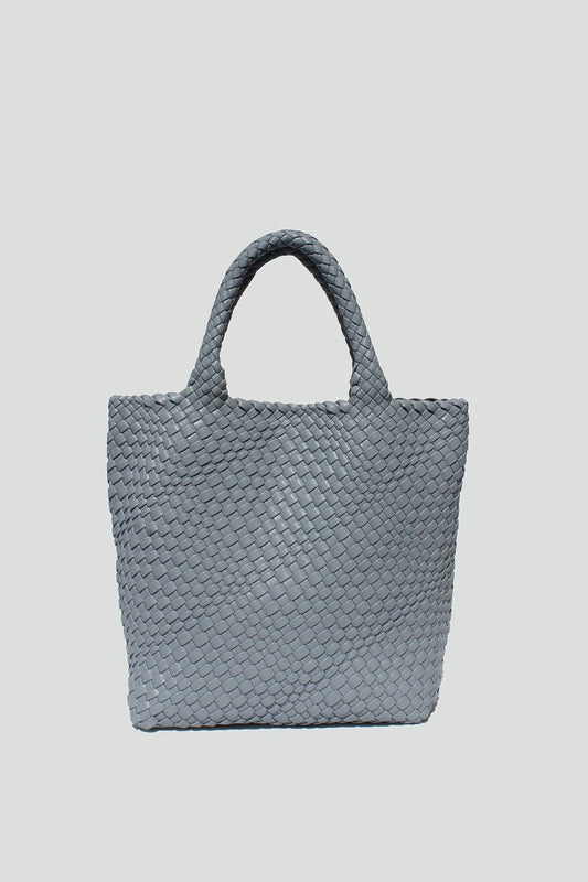 Ivy Woven Tote in Dust Blue