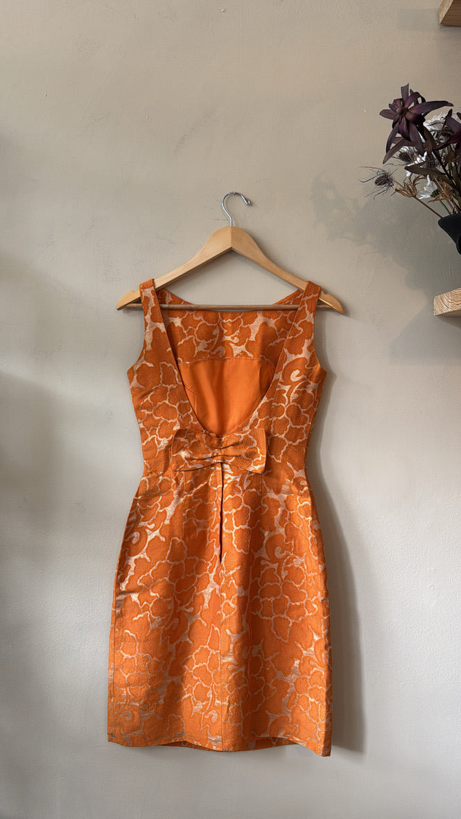 1950s Mia Floral Brocade Shift Dress
