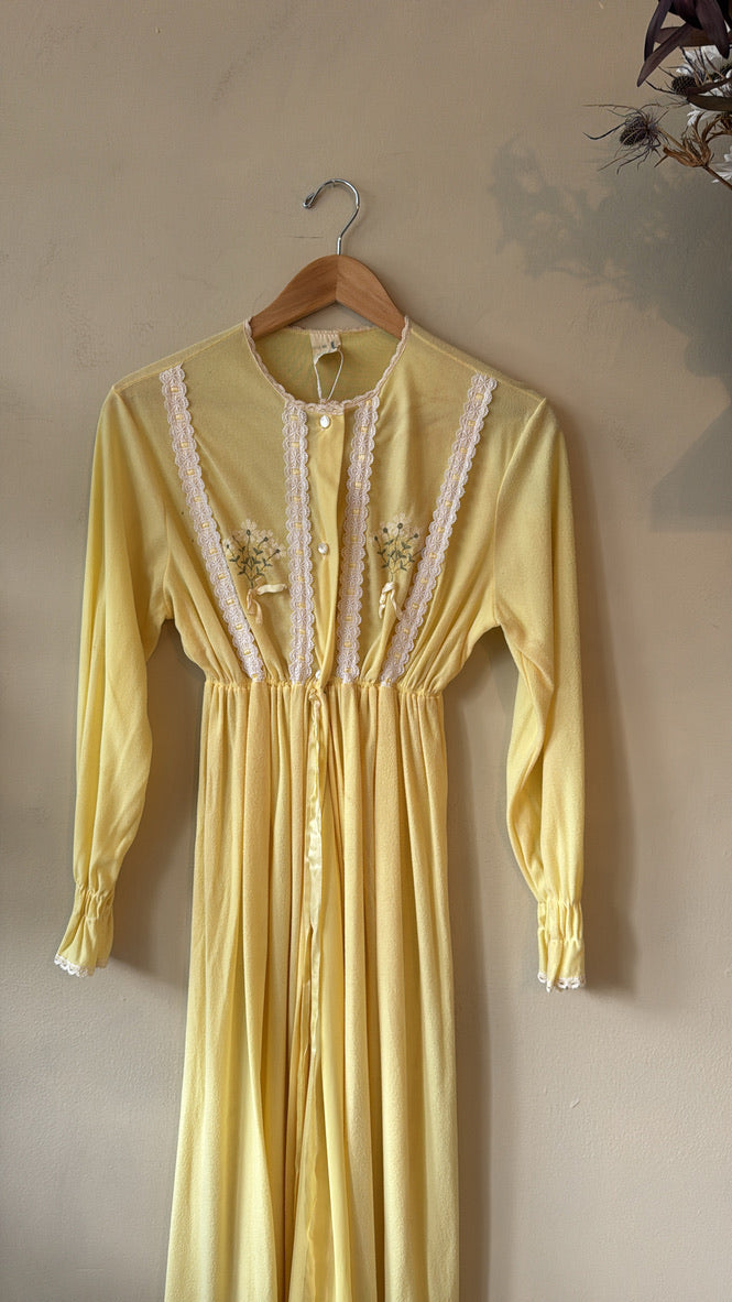 1970s Mia Yellow House Robe / Duster