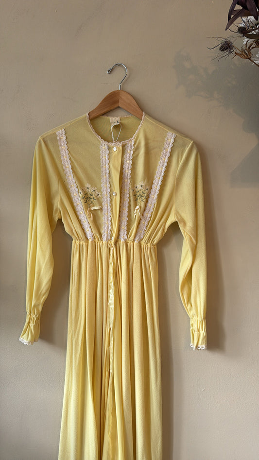 1970s Mia Yellow House Robe / Duster