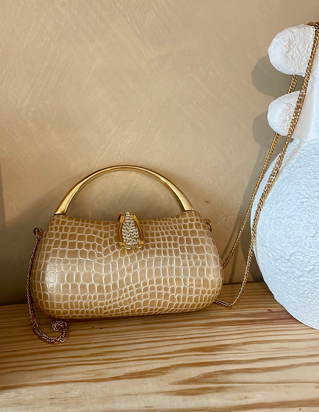 1960s hard shell snakeskin purse