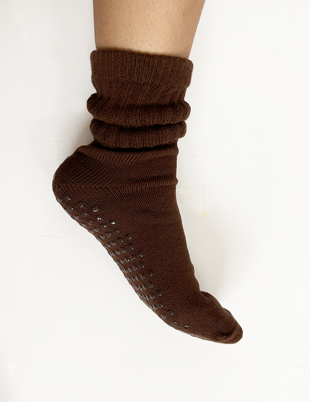 Slouchy grip socks - Brown: 5 - 7.5