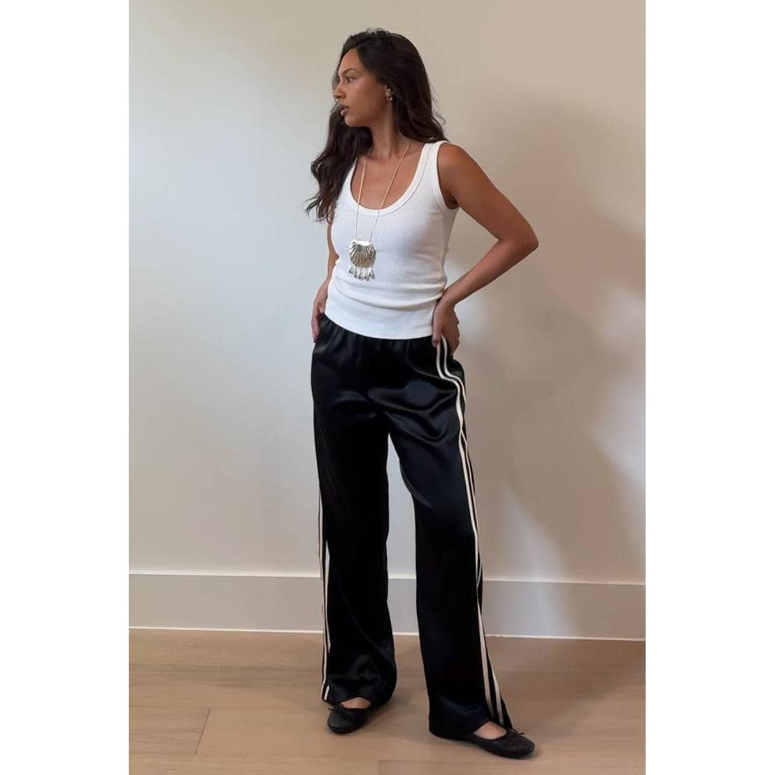 Side Stripe Satin Pants