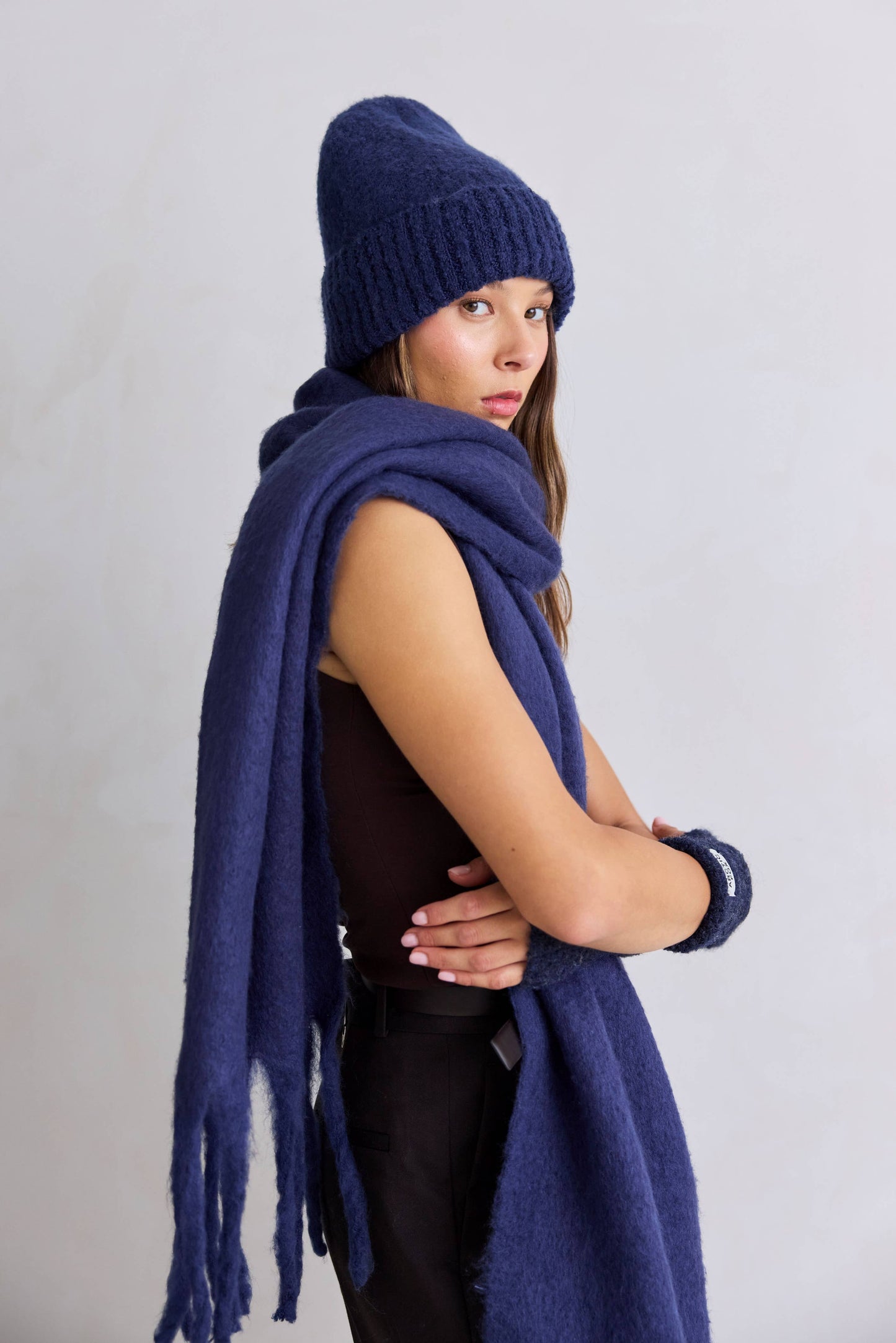 The Reykjavik Beanie Hat in Midnight Blue