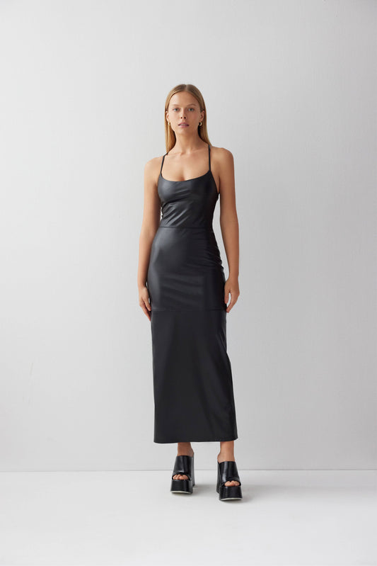 The Sylvie Vegan Leather Dress