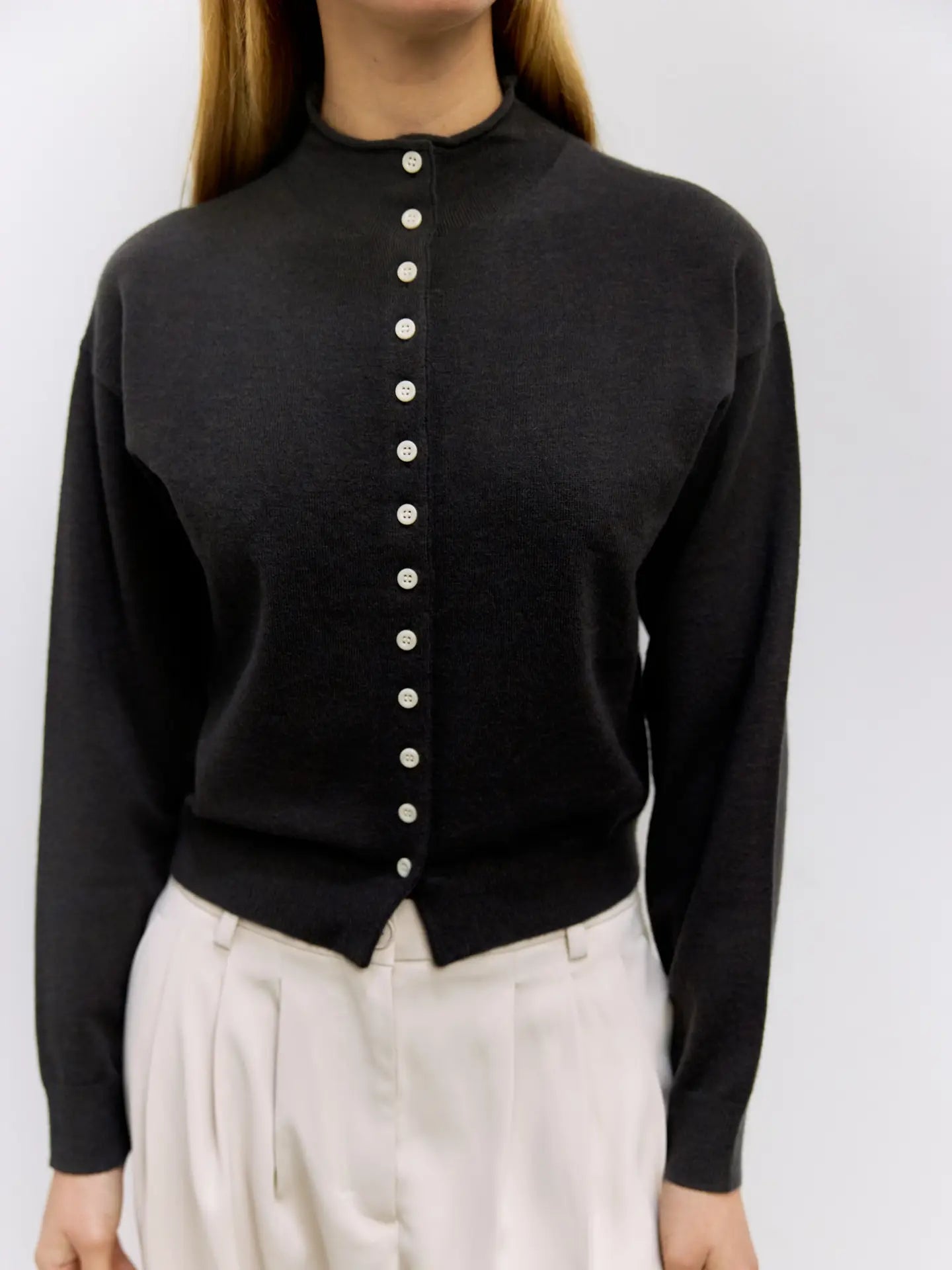 The Brooks Cardigan in Charcoal