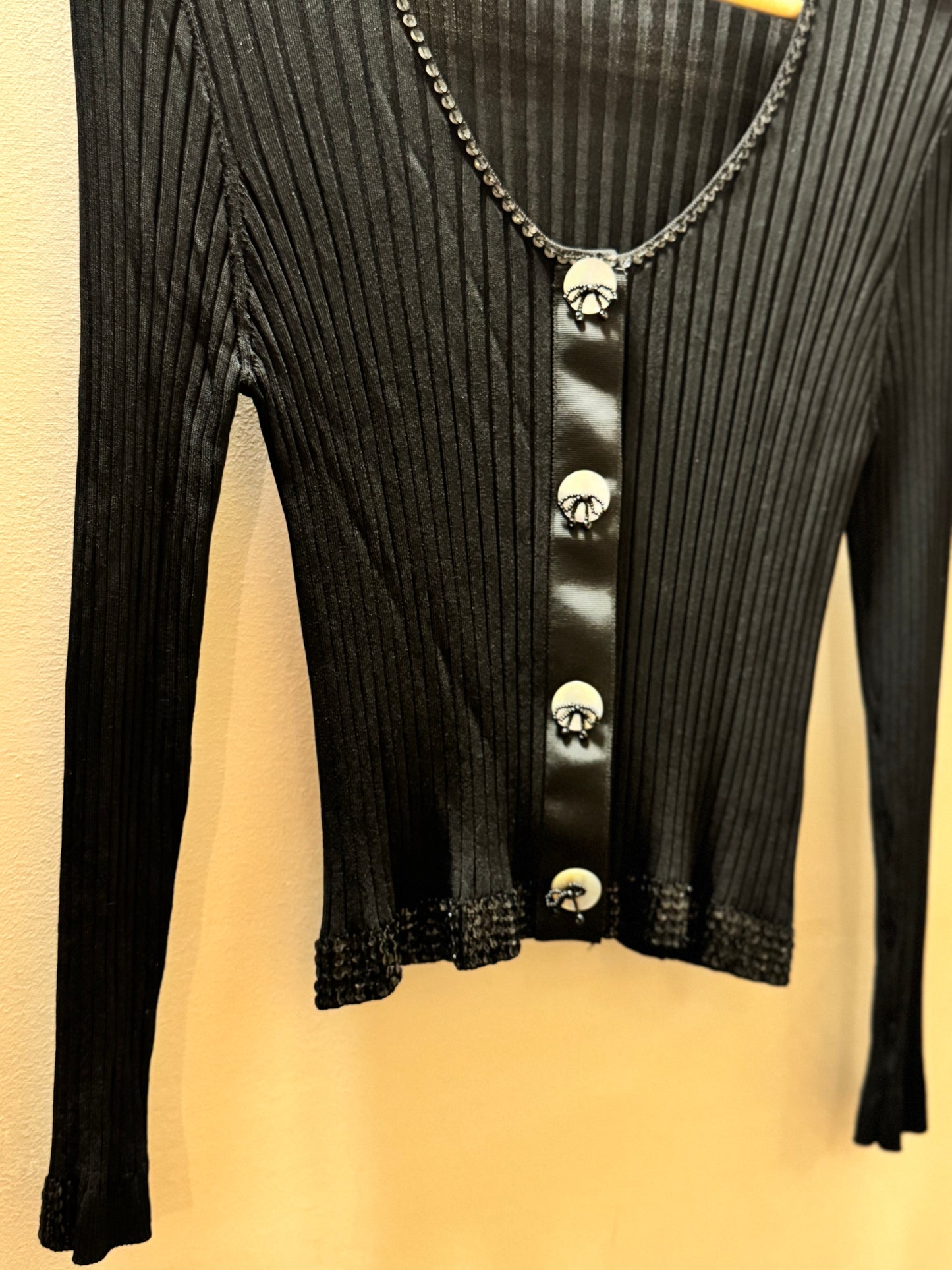 Black Ribbed Holiday Knit