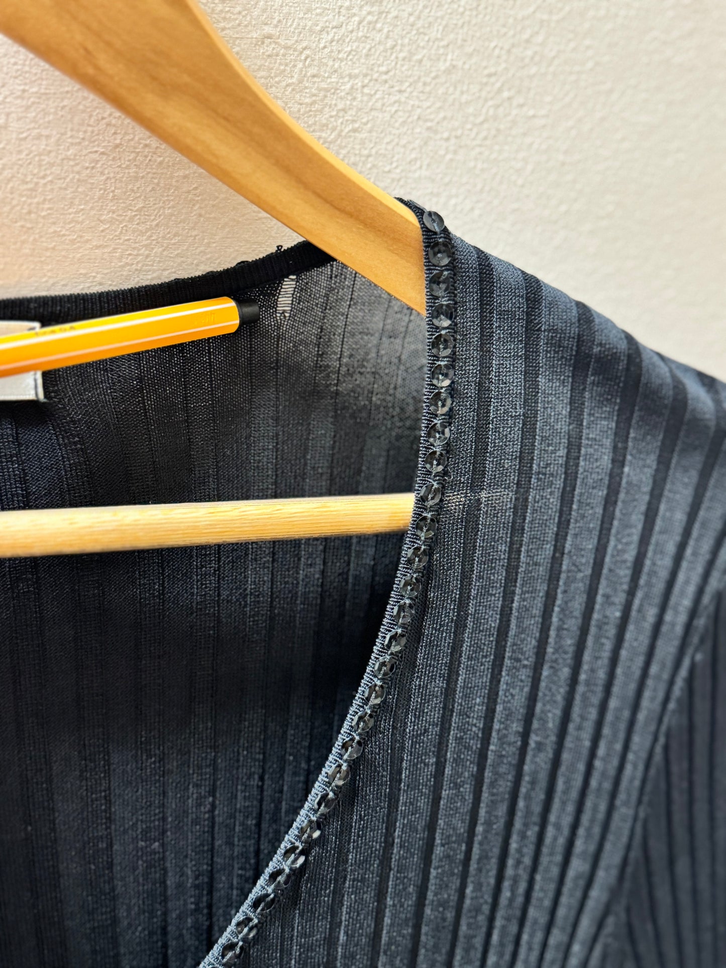 Black Ribbed Holiday Knit