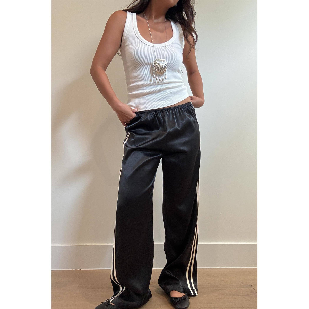 Side Stripe Satin Pants
