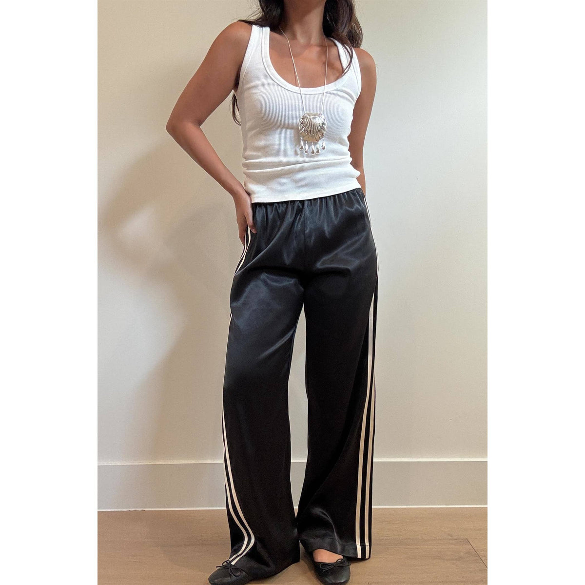 Side Stripe Satin Pants
